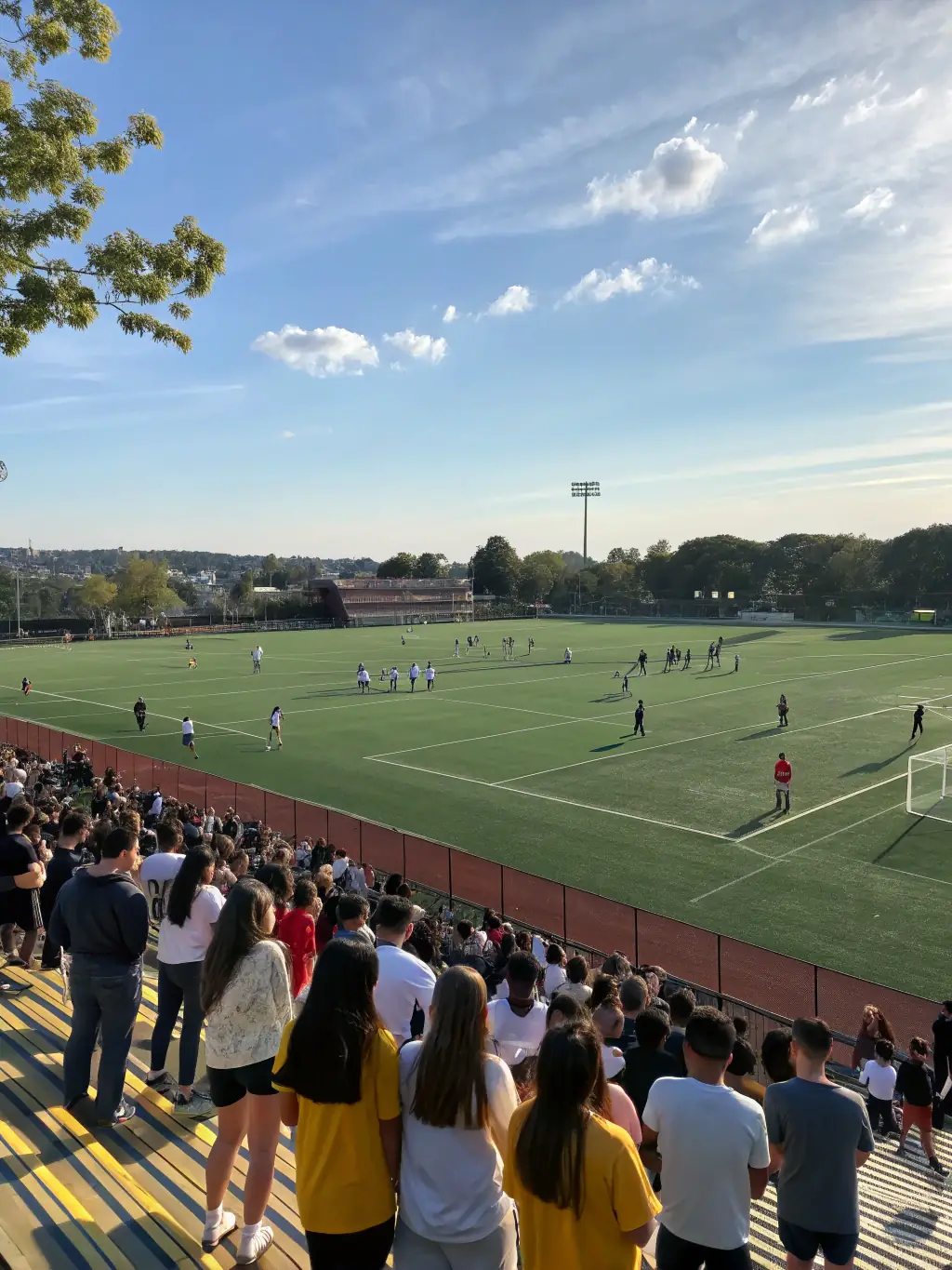 A diverse group of students engaged in various sports activities, showcasing the inclusive and welcoming environment of the Association Sportive du Collège de Chaudes-Aigues.